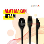 Garpu Makan Suapi Hitam 50 Pcs