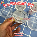 Lid Gelas Aqua 75mm 50pcs