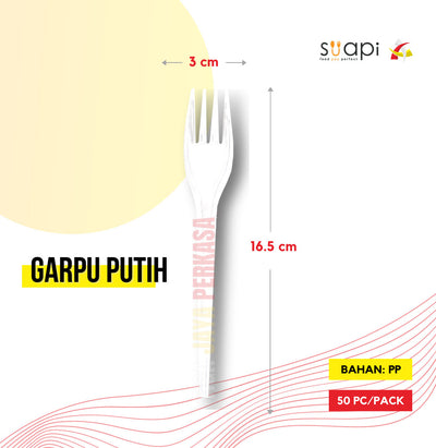 Garpu Makan Suapi Putih 100 Pcs