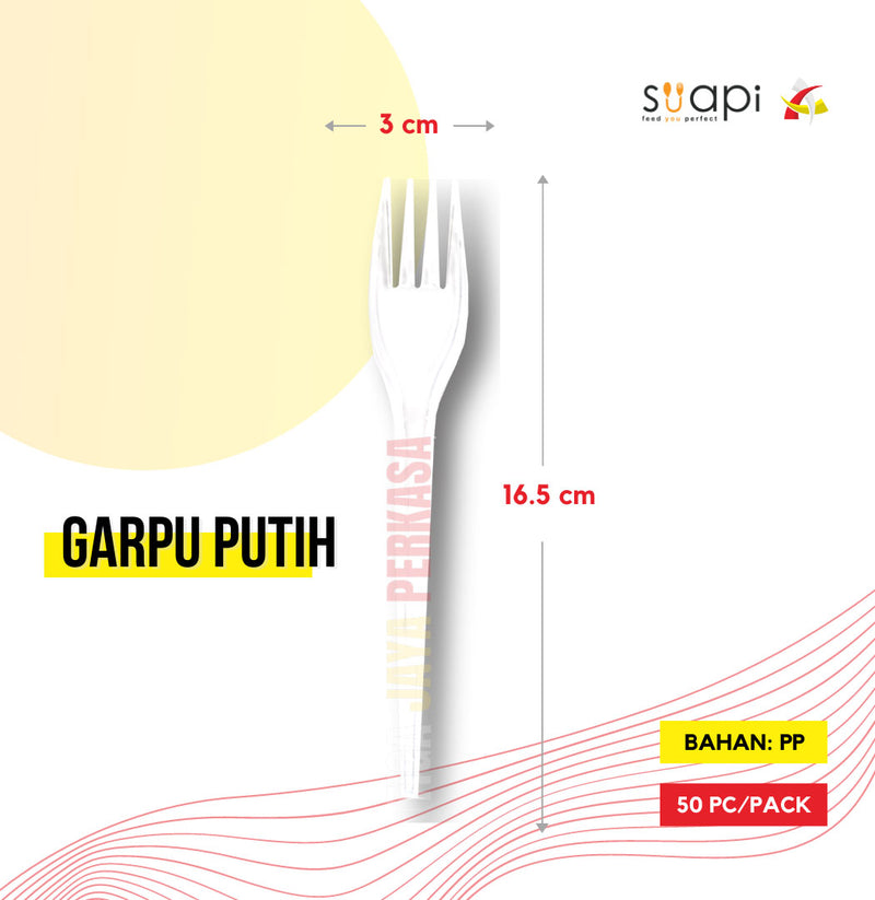 Garpu Makan Suapi Putih 100 Pcs