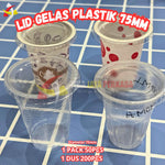 Lid Gelas Aqua 75mm 50pcs
