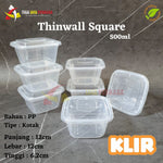 Thinwall Klir Square 500ml 25pcs