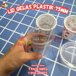 Lid Gelas Aqua 75mm 50pcs