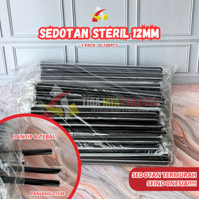 Sedotan Steril 12mm x 21cm Platinum Straw 100pcs