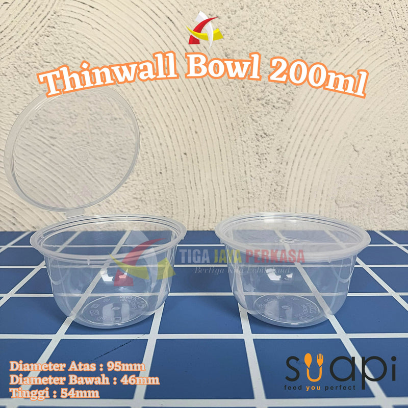 Thinwall Bowl 200ml SUAPI Tutup Sambung 25pcs
