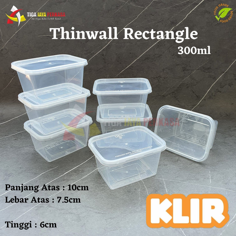 Thinwall KLIR Rectangle 300ml 25pcs