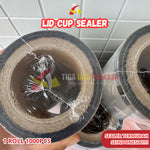Plastik Lid Sealer Cup Polos Buah Daun Teh Drink Thank You 1000pcs