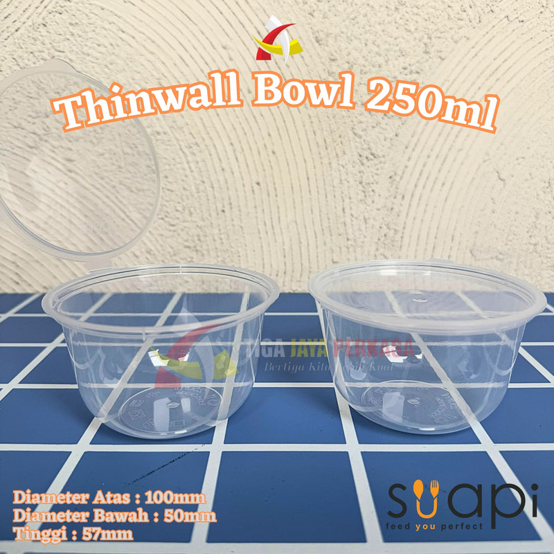 Thinwall Bowl 250ml SUAPI Tutup Sambung 25pcs
