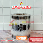 Plastik Lid Sealer Cup Polos Buah Daun Teh Drink Thank You 1000pcs
