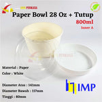 Paper Bowl 800ml IMP + Tutup + Inner Tray 25pcs