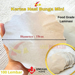 Kertas Nasi Coklat Bunga Mini Biru Diameter 19cm Elang Mas Biru 100pcs
