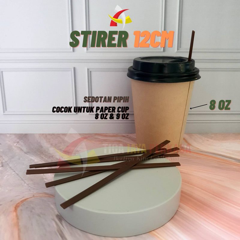 Stirer Kopi 12cm Coklat 500pcs