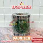 Plastik Lid Sealer Cup Polos Buah Daun Teh Drink Thank You 1000pcs
