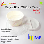 Paper Bowl 800ml IMP + Tutup + Inner Tray 25pcs