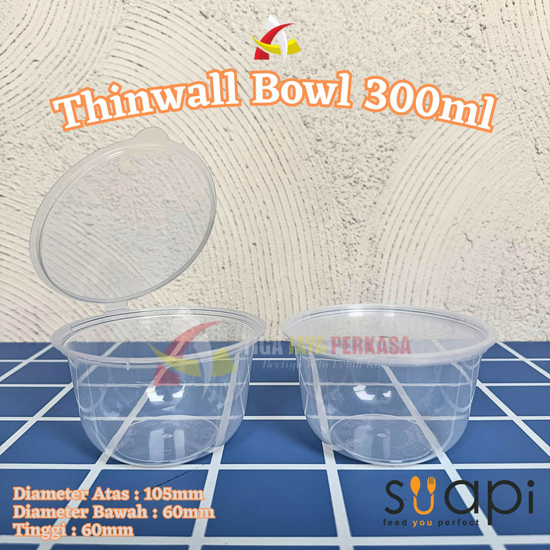 Thinwall Bowl 300ml SUAPI Tutup Sambung 25pcs