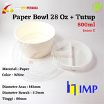 Paper Bowl 800ml IMP + Tutup + Inner Tray 25pcs