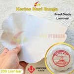 Kertas Nasi Coklat Bunga Bulat Merah Diameter 26cm 200pcs