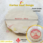 Kertas Nasi Coklat Bunga Bulat Merah Diameter 26cm 200pcs
