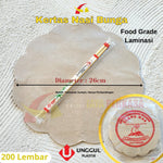 Kertas Nasi Coklat Bunga Bulat Merah Diameter 26cm 200pcs