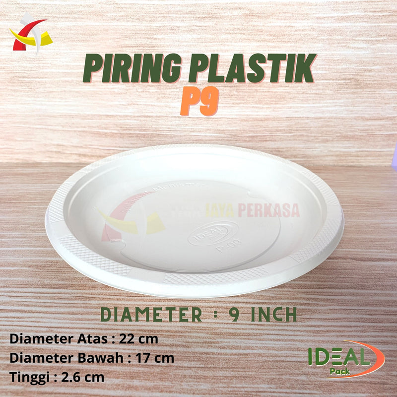 Piring Plastik P9 PET IDEAL 50pcs