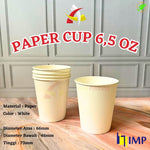 Paper Cup 6,5 oz Putih IMP + Tutup 50pcs