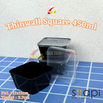 Thinwall Square 450ml Hitam SUAPI 25pcs