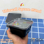 Thinwall Square 450ml Hitam SUAPI 25pcs