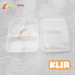 Thinwall Tray Bento Sekat 3 + Tempat Sambal 25pcs + Tutup