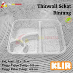 Thinwall Tray Bento Bintang 4 KLIR 25pcs + Tutup