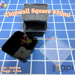 Thinwall Square 450ml Hitam SUAPI 25pcs