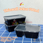Food Container Suapi 700ml Sekat Hitam 25pcs