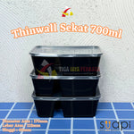 Food Container Suapi 700ml Sekat Hitam 25pcs