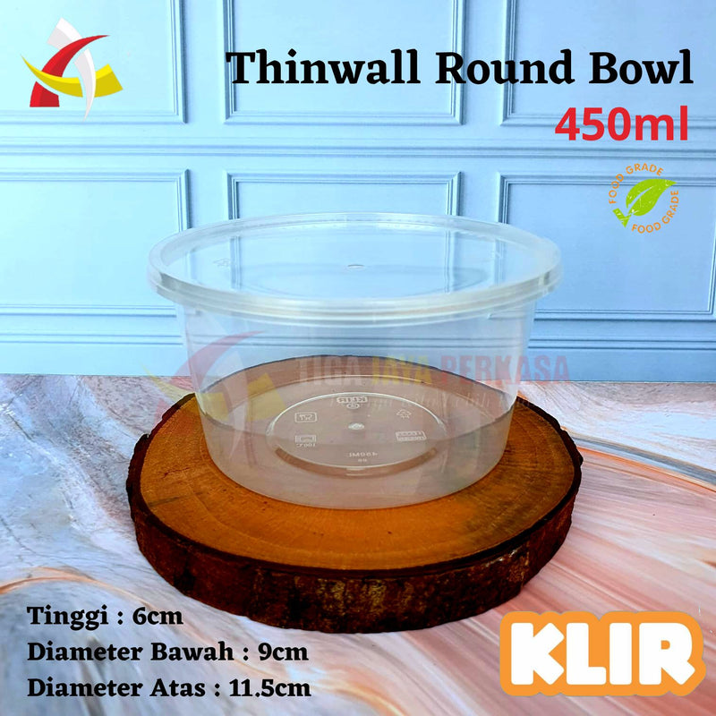 Thinwall Klir Round Bowl 450ml 25pcs