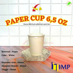Paper Cup 6,5 oz Putih IMP + Tutup 50pcs