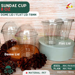 Sundae Cup SIP / Ice Cream Cup 8 oz + Tutup Dome @50 Pcs (SIP 78.5)