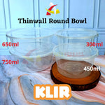 Thinwall Klir Round Bowl 450ml 25pcs
