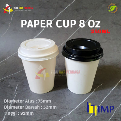 Paper Cup 8oz IMP + Tutup 50pcs