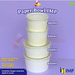 [ISI 25 PCS] Paper Bowl 360ml 500ml 650ml 800ml / Mangkok Kertas Polos
