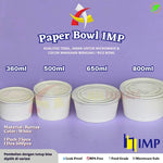 [ISI 25 PCS] Paper Bowl 360ml 500ml 650ml 800ml / Mangkok Kertas Polos