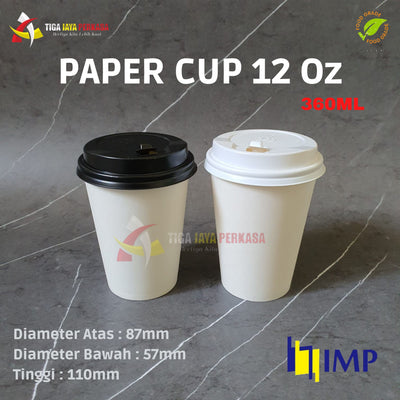 Paper Cup 12oz IMP + Tutup 50pcs