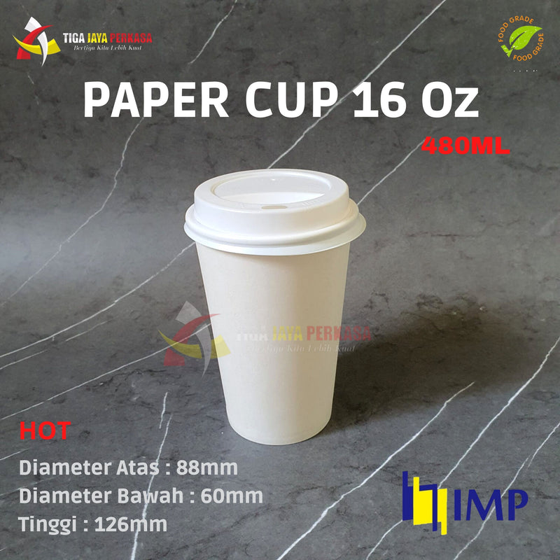 Paper Cup 16oz IMP + Tutup 50pcs