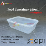 Food Container Suapi 650ml Transparan 50Pcs