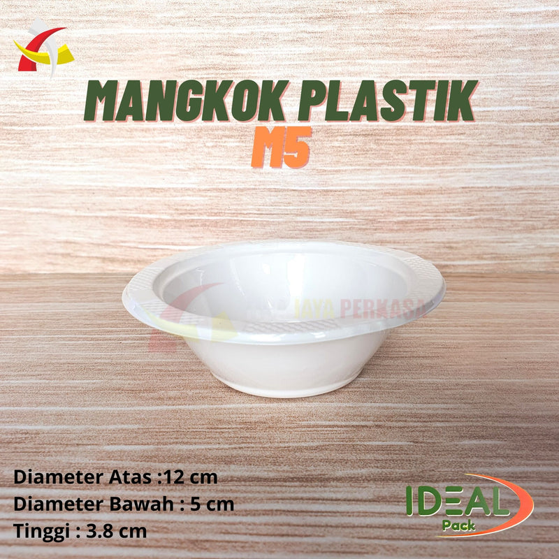 Mangkok Plastik M5 PET IDEAL 50 Pcs