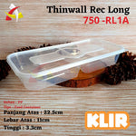 Thinwall Klir Rectangle Long (RL1) 750 KLIR 25pcs