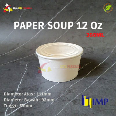 Paper Bowl 360ml IMP + Tutup 25pcs