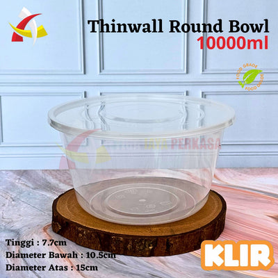 Thinwall Klir Round Bowl 1000ml 25pcs