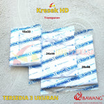 Kantong Kresek Transparan uk 15 24 28 Merk Bawang Garis Biru isi 200gr