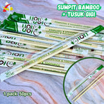 Sumpit Bambu + Tusuk Gigi Panda Steril 50pcs