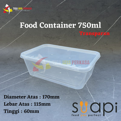 Food Container 750ml Suapi Transparan 50pcs