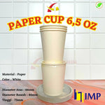 Paper Cup 6,5 oz Putih IMP + Tutup 50pcs